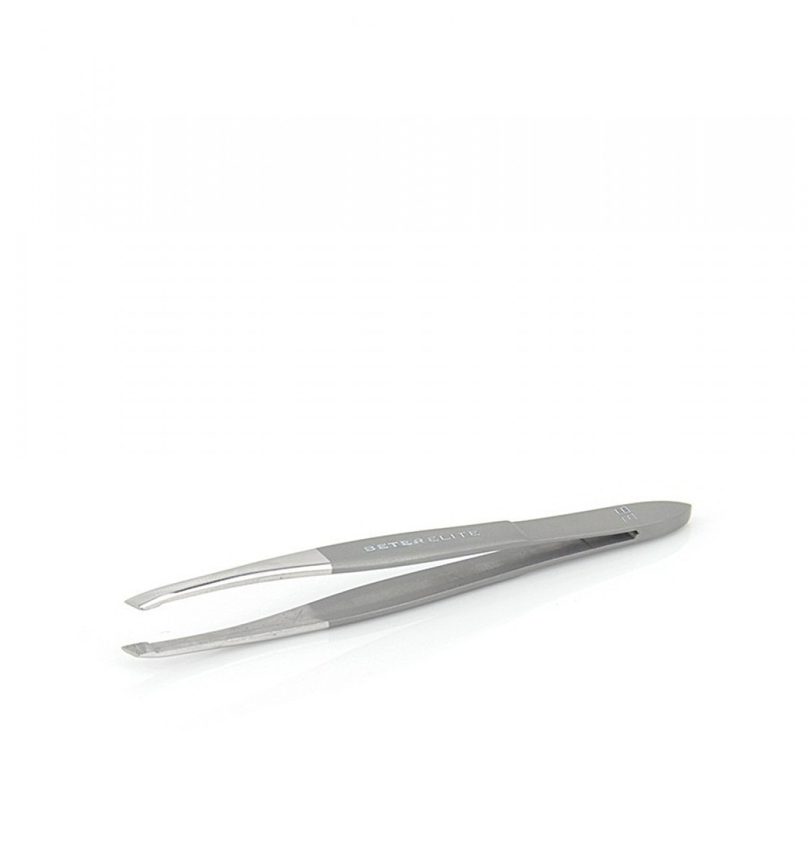 Matt satin finish slanted point tweezers