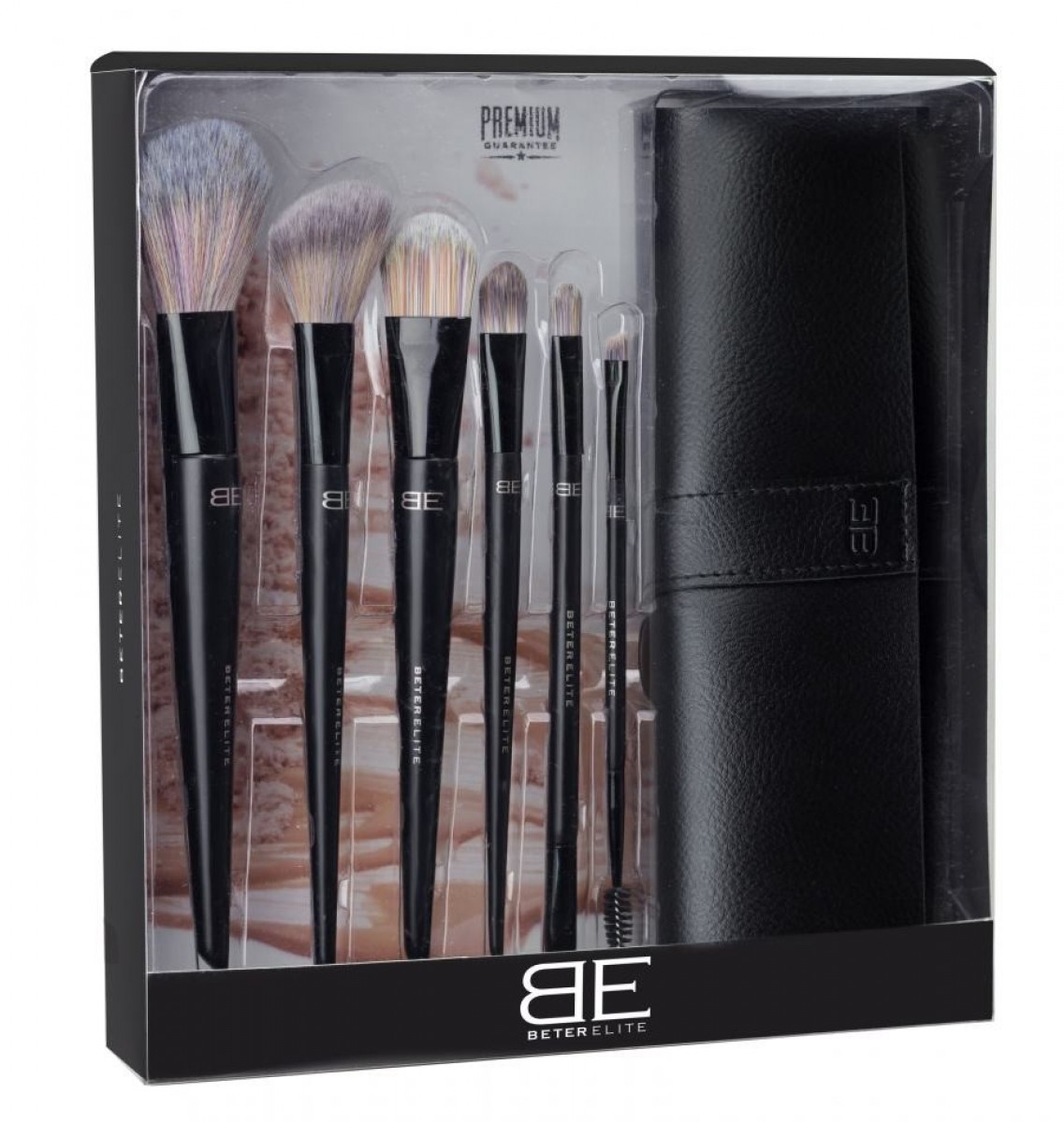 Roll-up case with 6 make up brushes