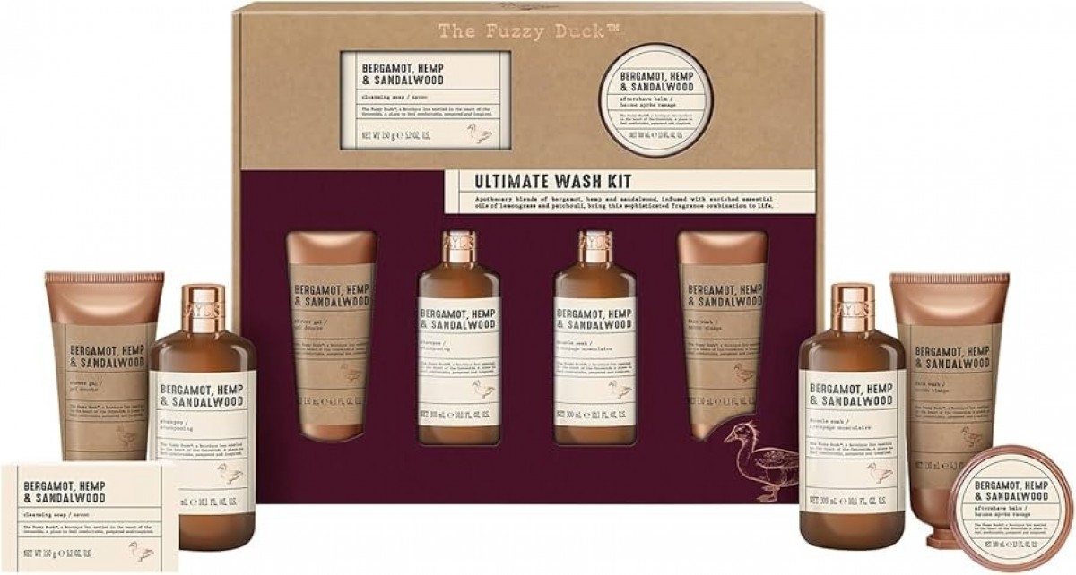 Baylis & Harding The Fuzzy Duck Bergamot, Hemp & Sandalwood Men's Ultimate Wash Kit Gift Set