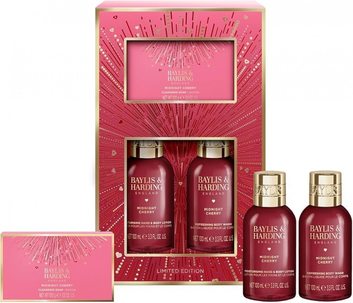 Baylis & Harding Midnight Cherry Make Me Sparkle Bathing Gift Set