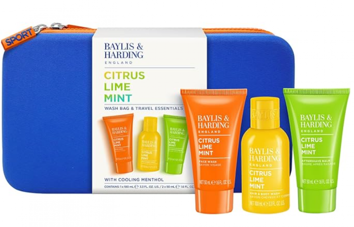 Baylis & Harding Citrus, Lime & Mint Men's Wash Bag & Travel Essentials Gift Set