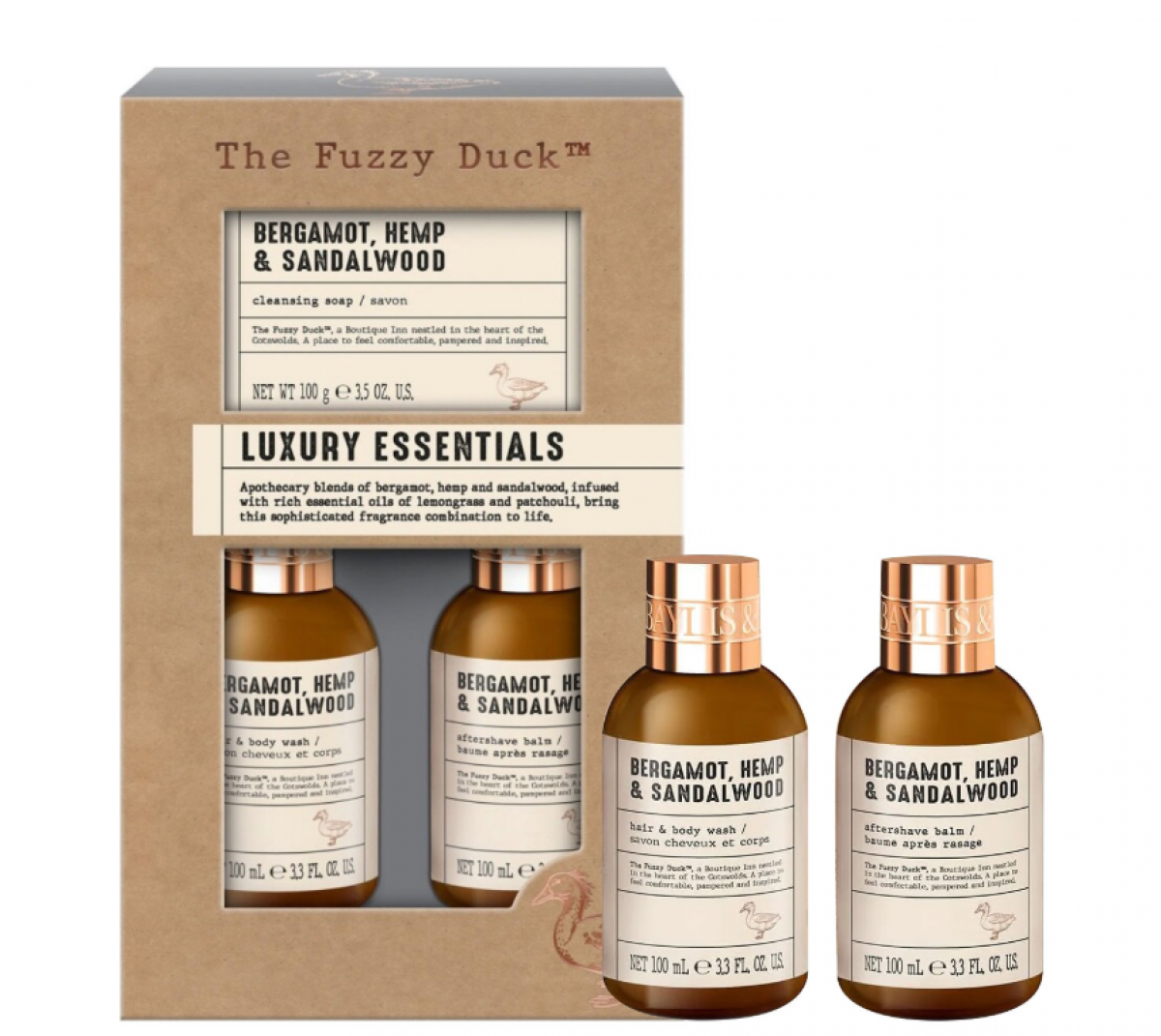 Baylis & Harding The Fuzzy Duck Bergamot, Hemp & Sandalwood Men's Luxury Essentials Gift Set
