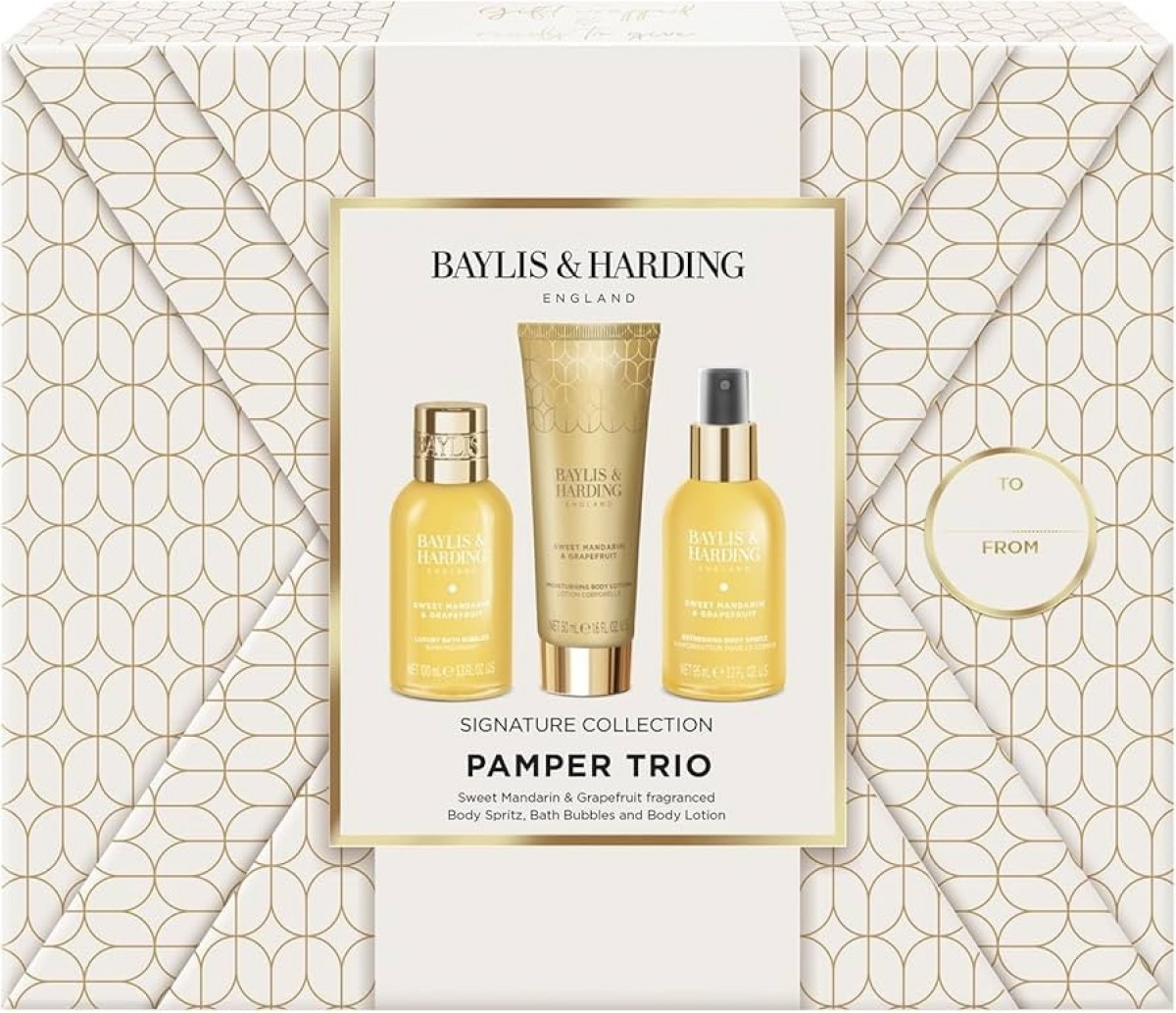 Baylis & Harding Sweet Mandarin & Grapefruit Gift Wrapped Pamper Trio Gift Set