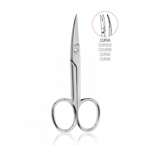 Chromeplated manicure scissors, curved tip