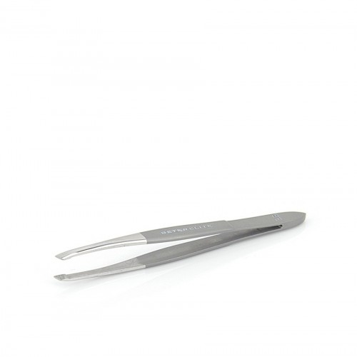 Matt satin finish slanted point tweezers