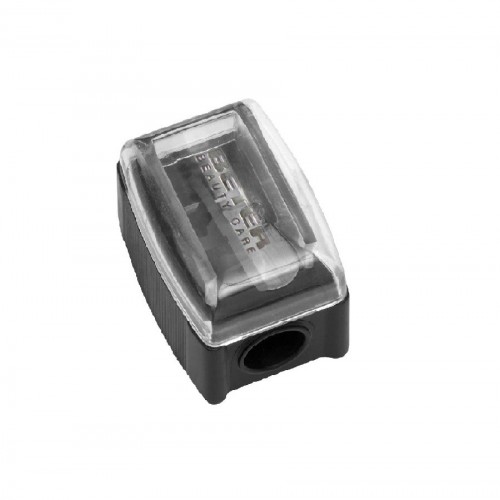 Cosmetic pencil sharpener with catch