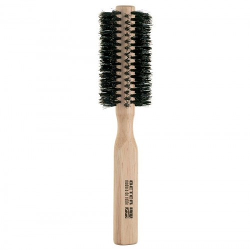 Round brush, mixed bristles. Bamwood