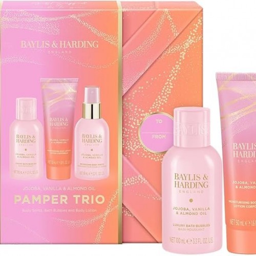 Baylis & Harding Jojoba, Vanilla & Almond Gift Wrapped Pamper Trio Gift Set