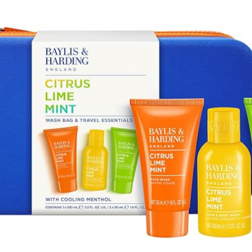 Baylis & Harding Citrus, Lime & Mint Men's Wash Bag & Travel Essentials Gift Set
