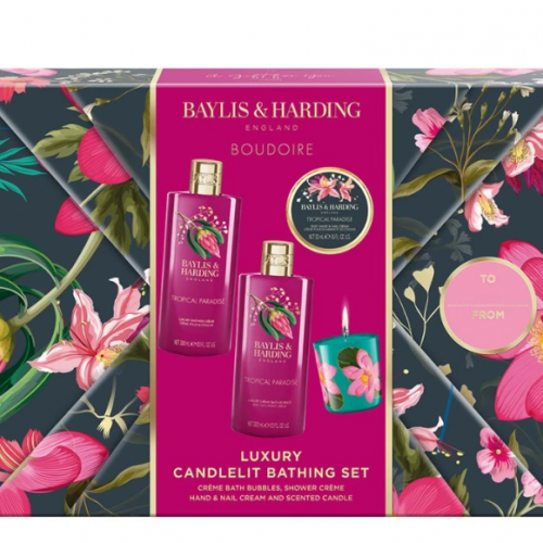 Baylis & Harding Boudoire Gift Wrapped Candlelit Gift Set