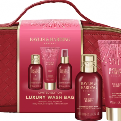 Baylis & Harding Midnight Cherry Luxury Wash Bag Gift Set