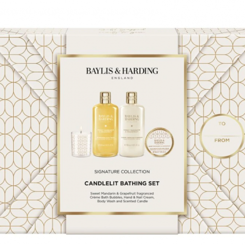 Baylis & Harding Sweet Mandarin & Grapefruit Gift Wrapped Candlelit Bathing Gift Set